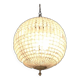 Crystal and bronze chandelier, spherical crystal suspension