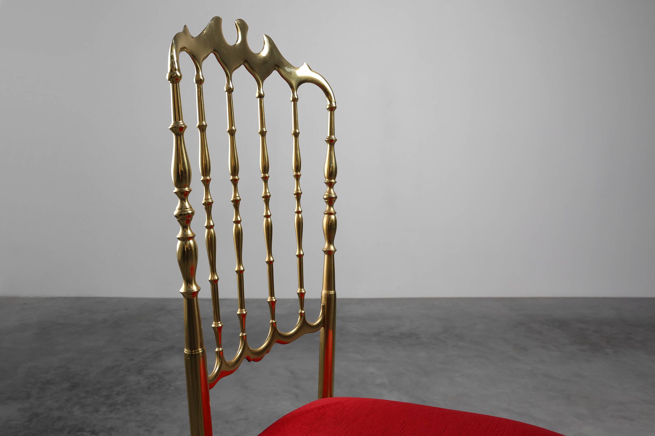 Hollywood Regency Brass Chiavari Chair by Giuseppe Gaetano Descalzi, Italy,