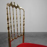 Hollywood Regency Brass Chiavari Chair by Giuseppe Gaetano Descalzi, Italy,