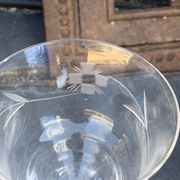 4 verres à vin art déco, motif floral ciselé, verre et cristal