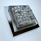 Sculptural Wall Lamp Vintage 60s, Glass and Chrome