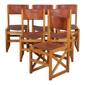 ensemble de 6 chaises - 1980