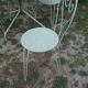 Green wrought iron garden furniture