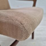 1960s, Scandinavian design, highback armchair, original condition, furniture velour, beech wood.