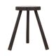 Vintage Rustic Three-Legged Stool, Solid Stained Wood, 45 cm
