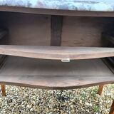 Old marquetry chest of drawers, Louis XV style marble top