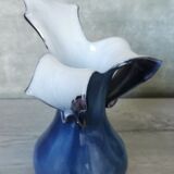 Gold and blue design vase Torcheux