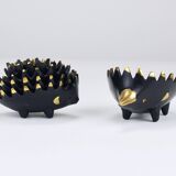 Cendriers empilables en laiton hérisson de Walter Bosse, Herta Baller, Autriche, années 1950