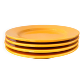 Set of 4 yellow dessert plates