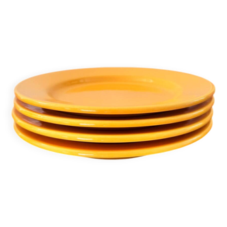 Set of 4 yellow dessert plates