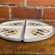 Set of 4 white ceramic crepe plates with vintage Quimper decor