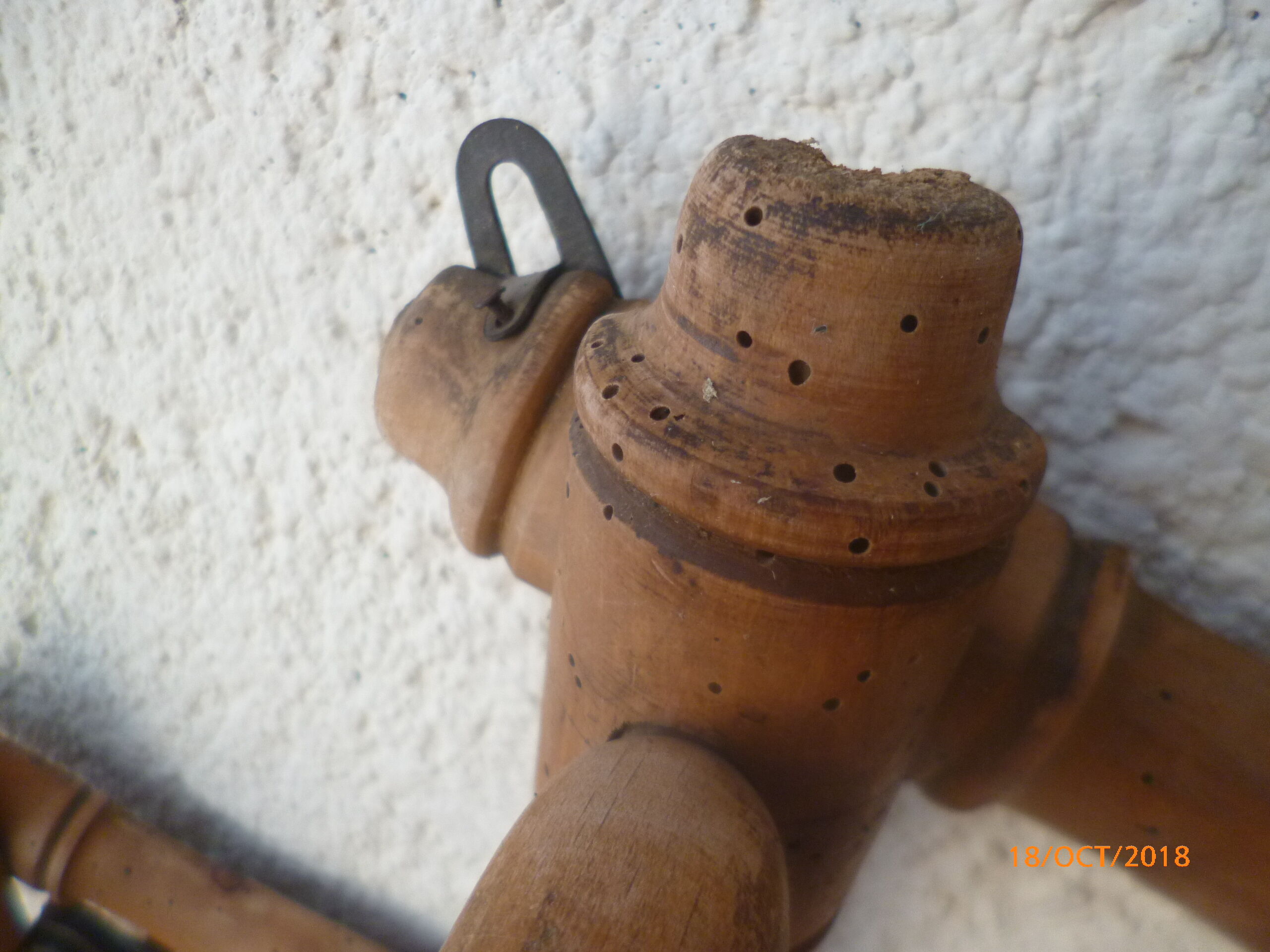 Patère porte manteau bois imitation bambou accordéon 1900