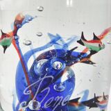 VINTAGE 1980 SULFUR PAPERWEIGHT AQUARIUM IN MURANO GLASS SIGNED RENE 8