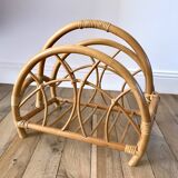 Rattan and bamboo magazine rack from the 60s