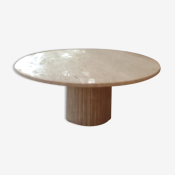 Table basse circulaire Omega en travertin naturel