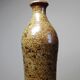 Tall bottle or soliflore in vintage handcrafted enamelled pyrite stoneware from the 60s and 70s