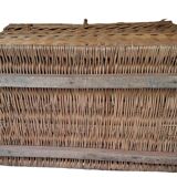 Wicker travel trunk xix metal clasps and cuffs