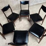 Series Set of 6 vintage Scandinavian rosewood chairs from the 1960s