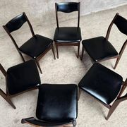 Series Set of 6 vintage Scandinavian rosewood chairs from the 1960s