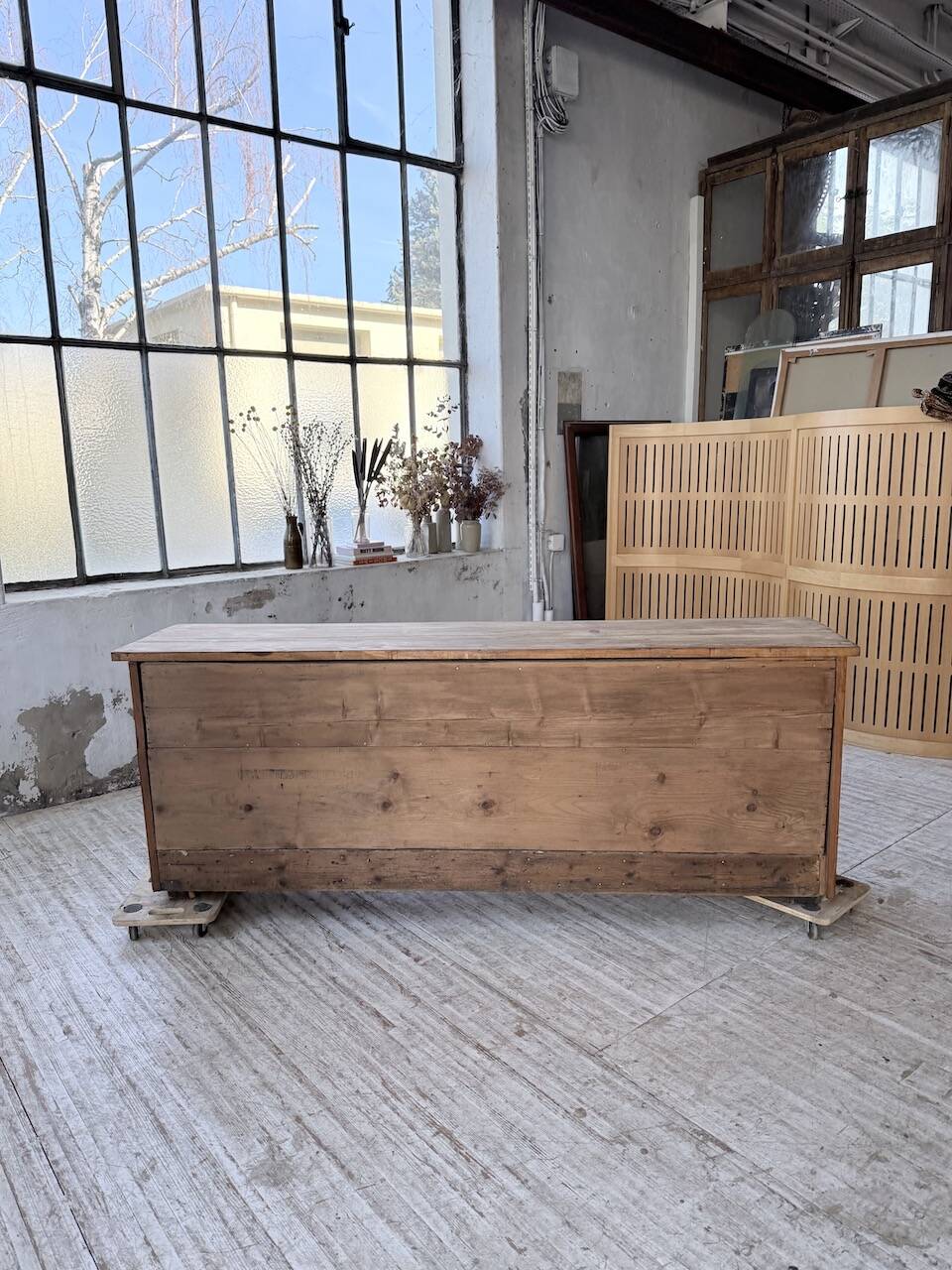 1950s workshop furniture in pine