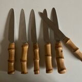 Set of 6 Riviera 1960 bamboo table knives