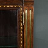 Rare small marquetry display cabinet, louis xvi style – mid 19th century