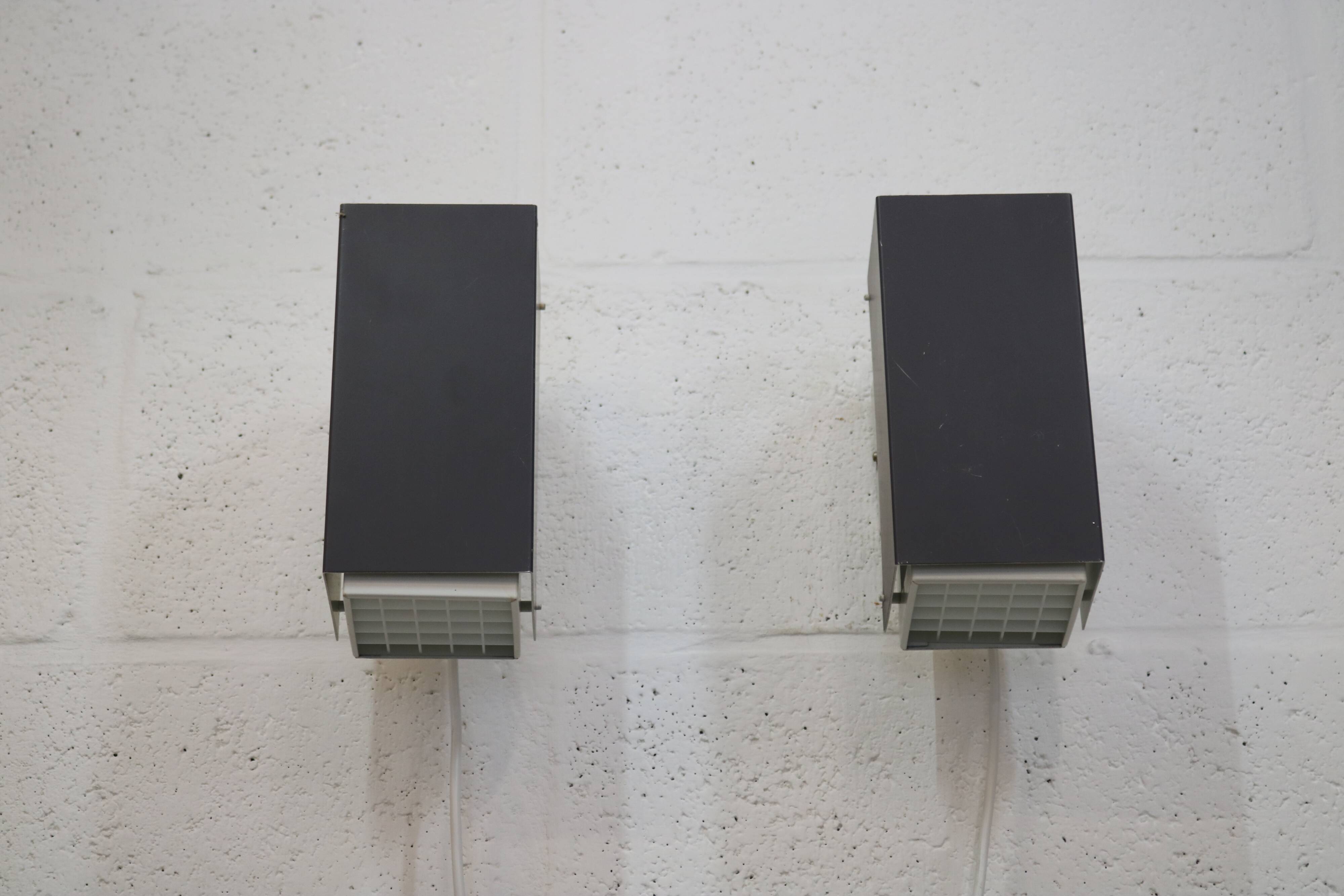 Pair of grey and white wall sconces by Preben Dahl for H. F. Belysning, 1960s