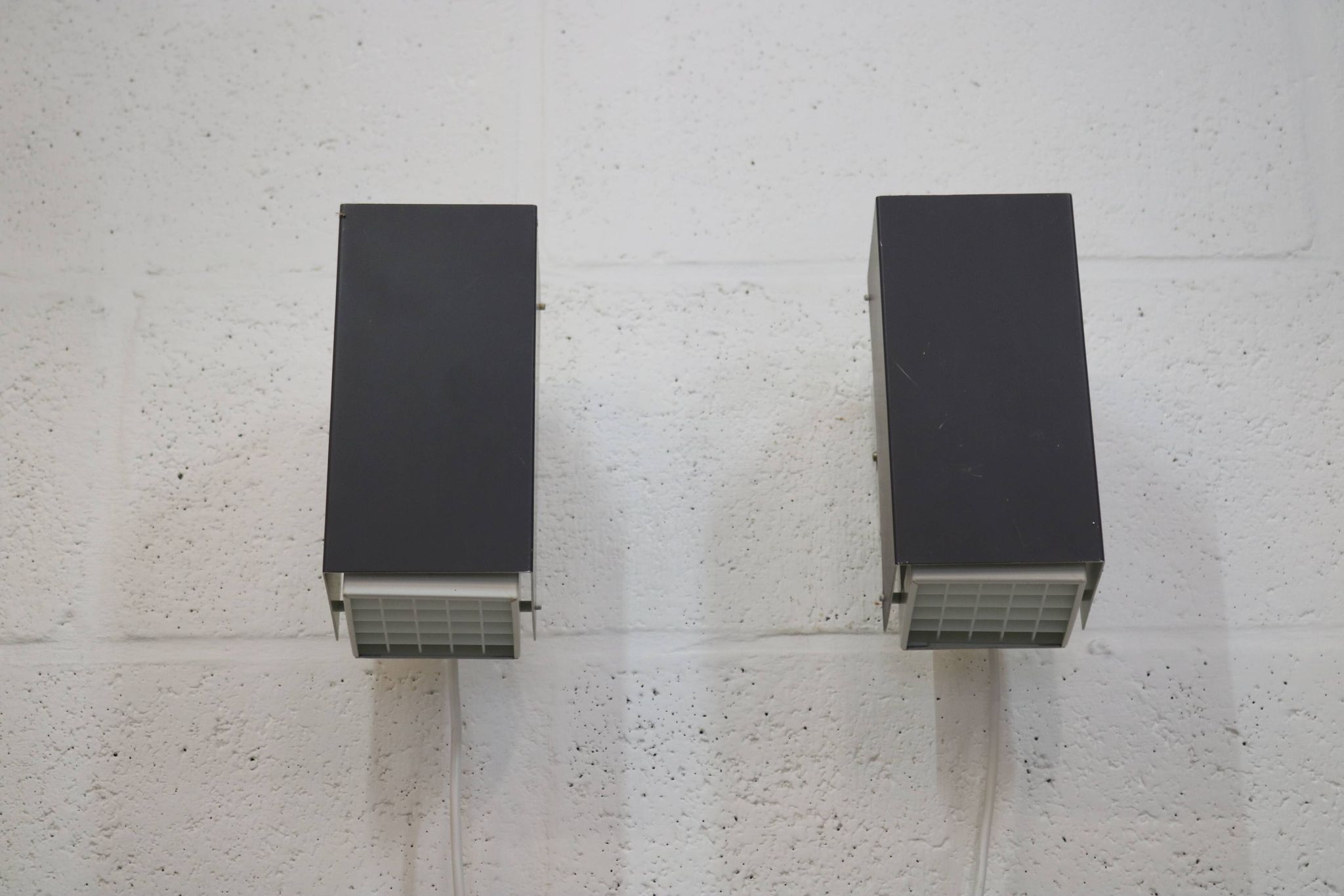Pair of grey and white wall sconces by Preben Dahl for H. F. Belysning, 1960s