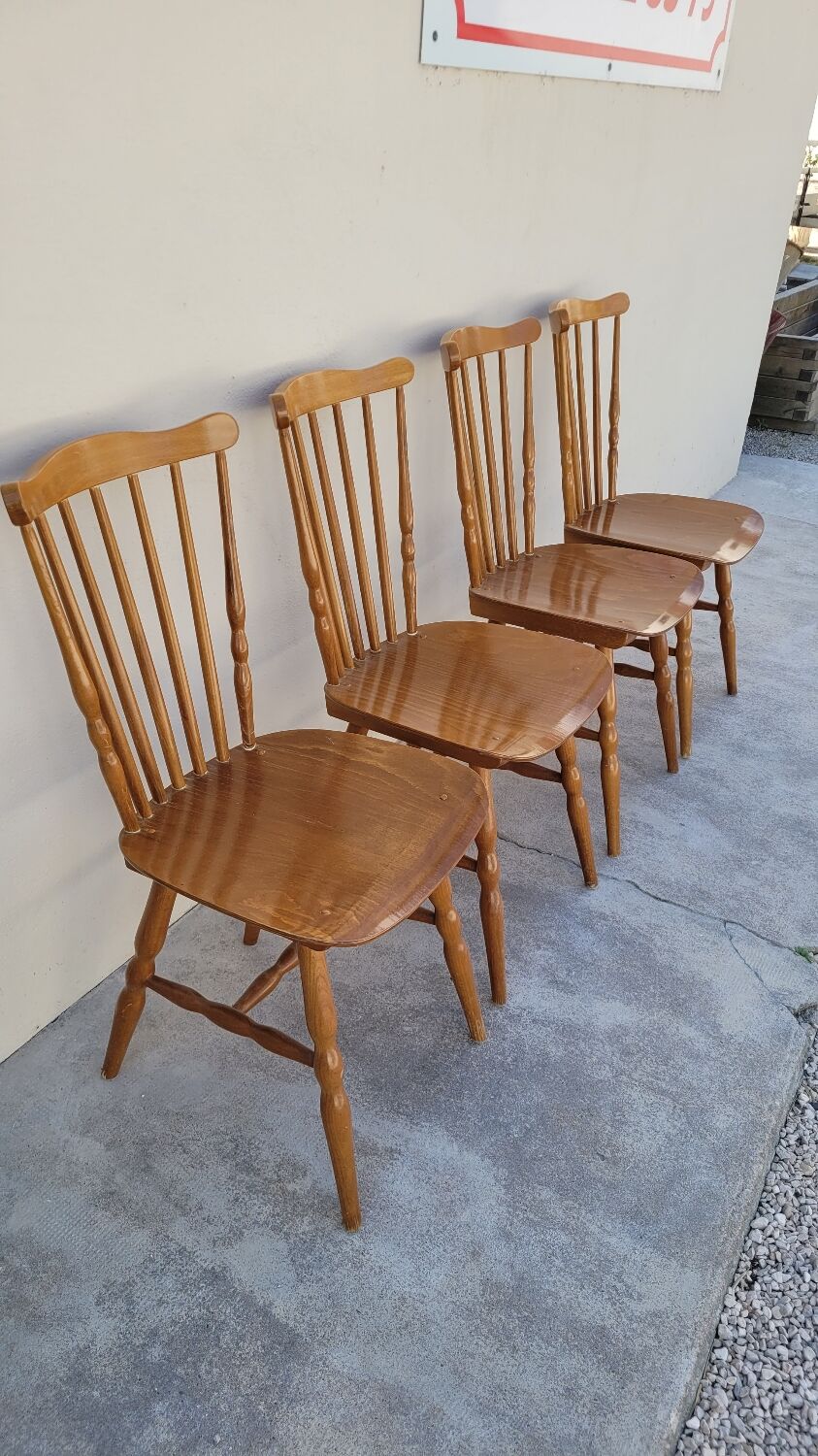 Series of 4 bistro chairs signed Baumann tacoma model 1950 vintage