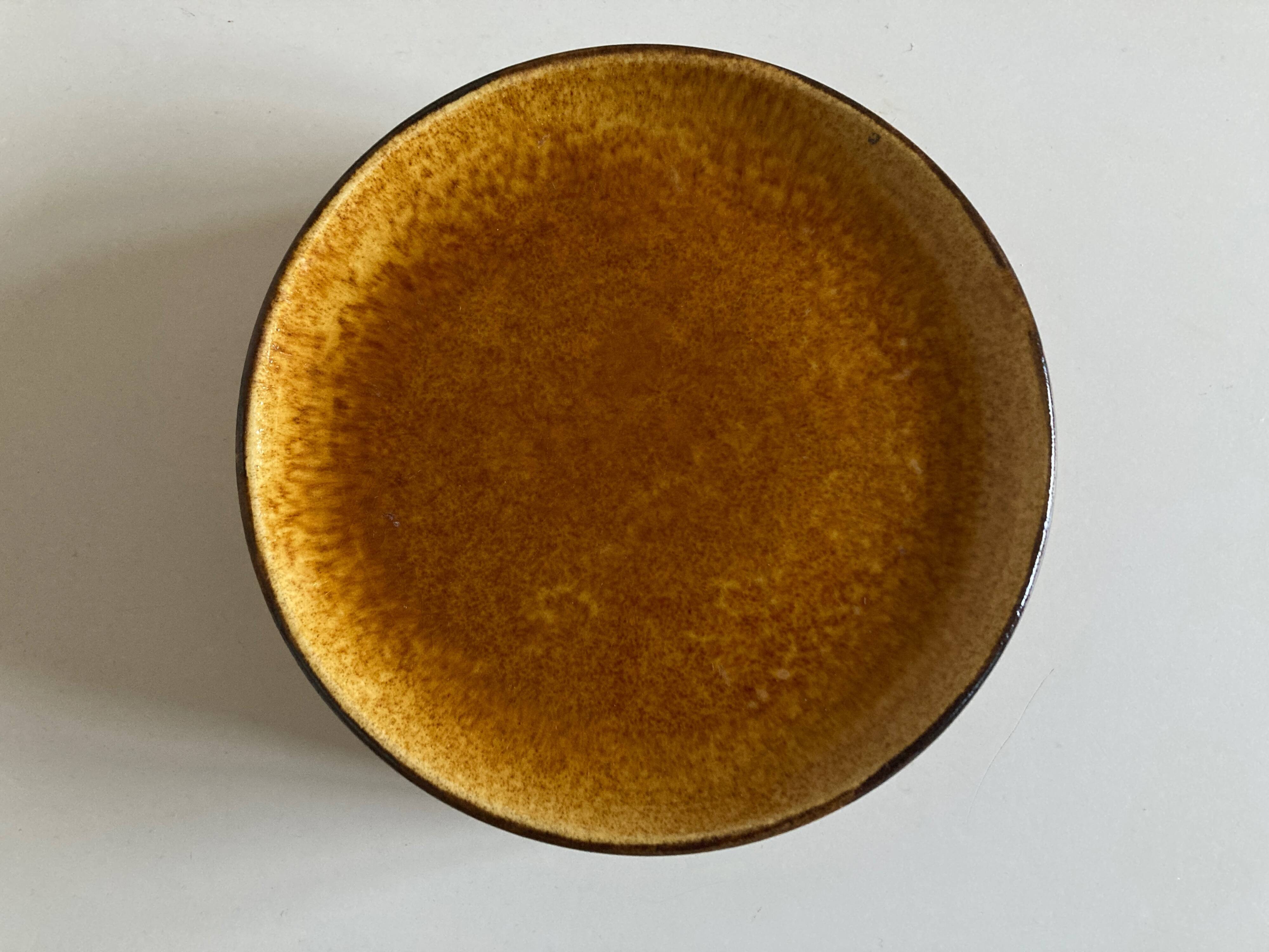 Set of 6 Dieulefit glazed earthenware plates workshop Mourre Milon 1970