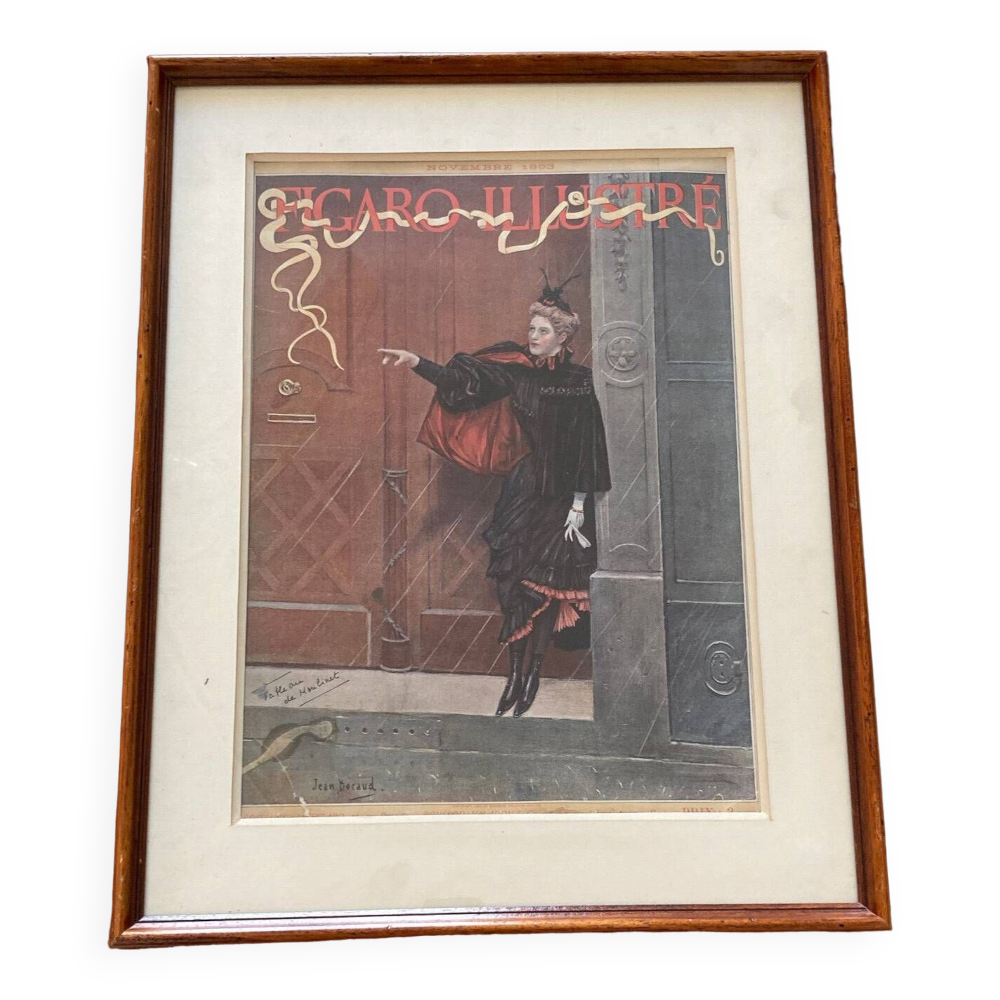 Old illustration - elegant shelter from a porch in Paris