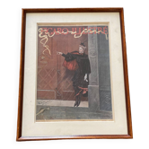 Old illustration - elegant shelter from a porch in Paris