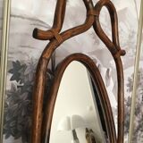 Large rattan psychedelic mirror 55x175cm