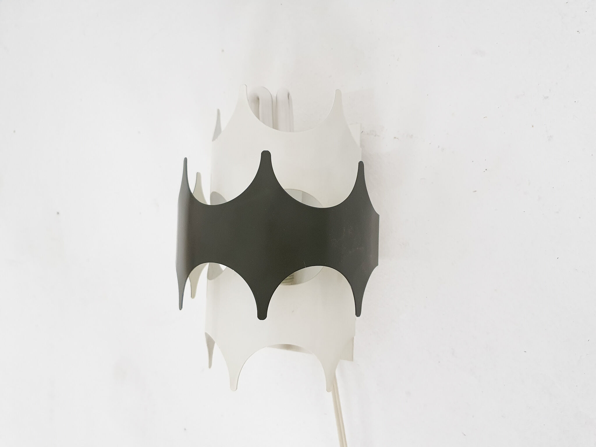 Green and white metal wall scone by Doria, Germany, 1950's