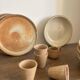 Vintage french stoneware ceramics set – mineral earth