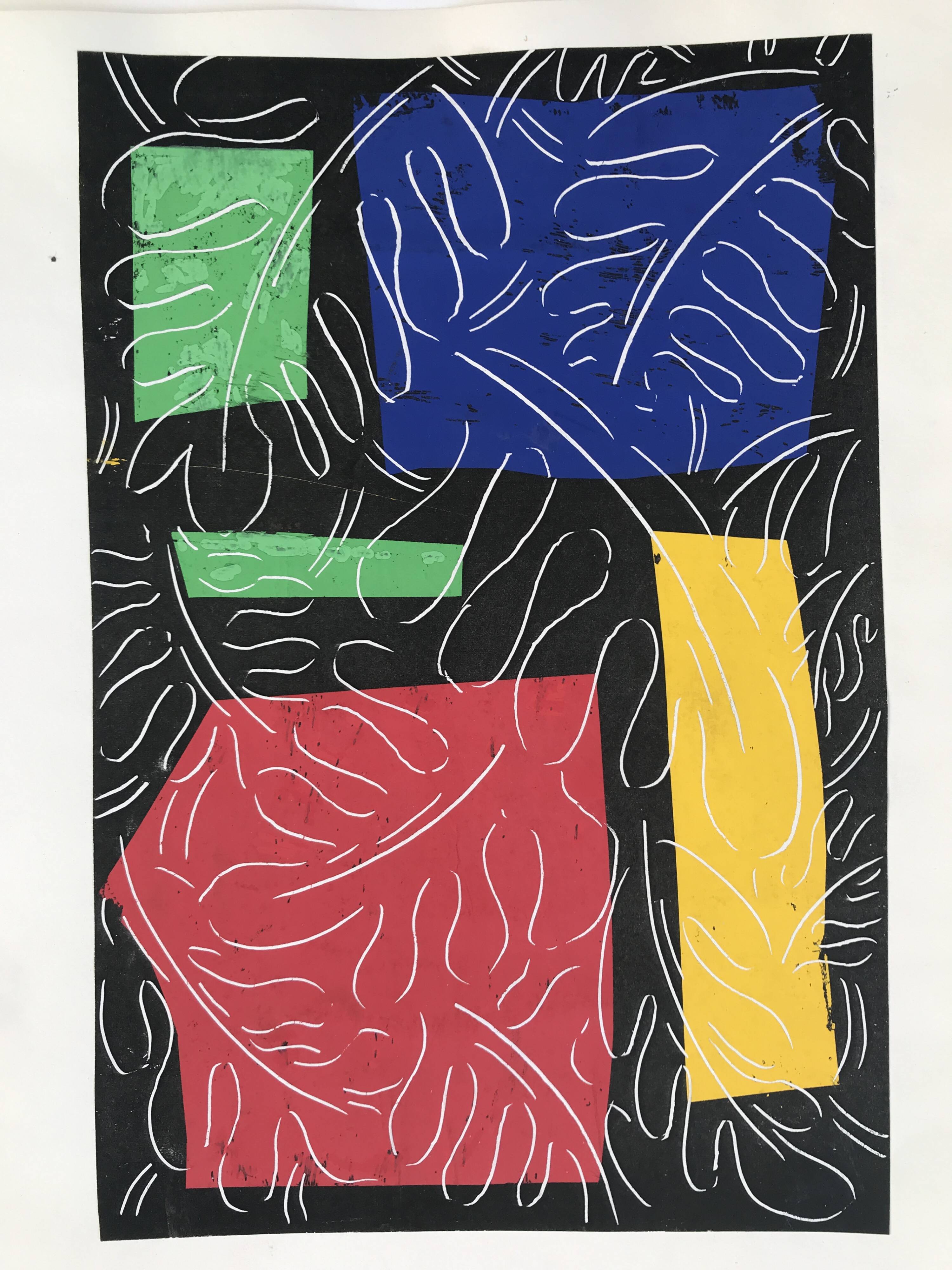 Elie Dayan, Untitled (Vegetal Pattern 1). Mixed media on paper.