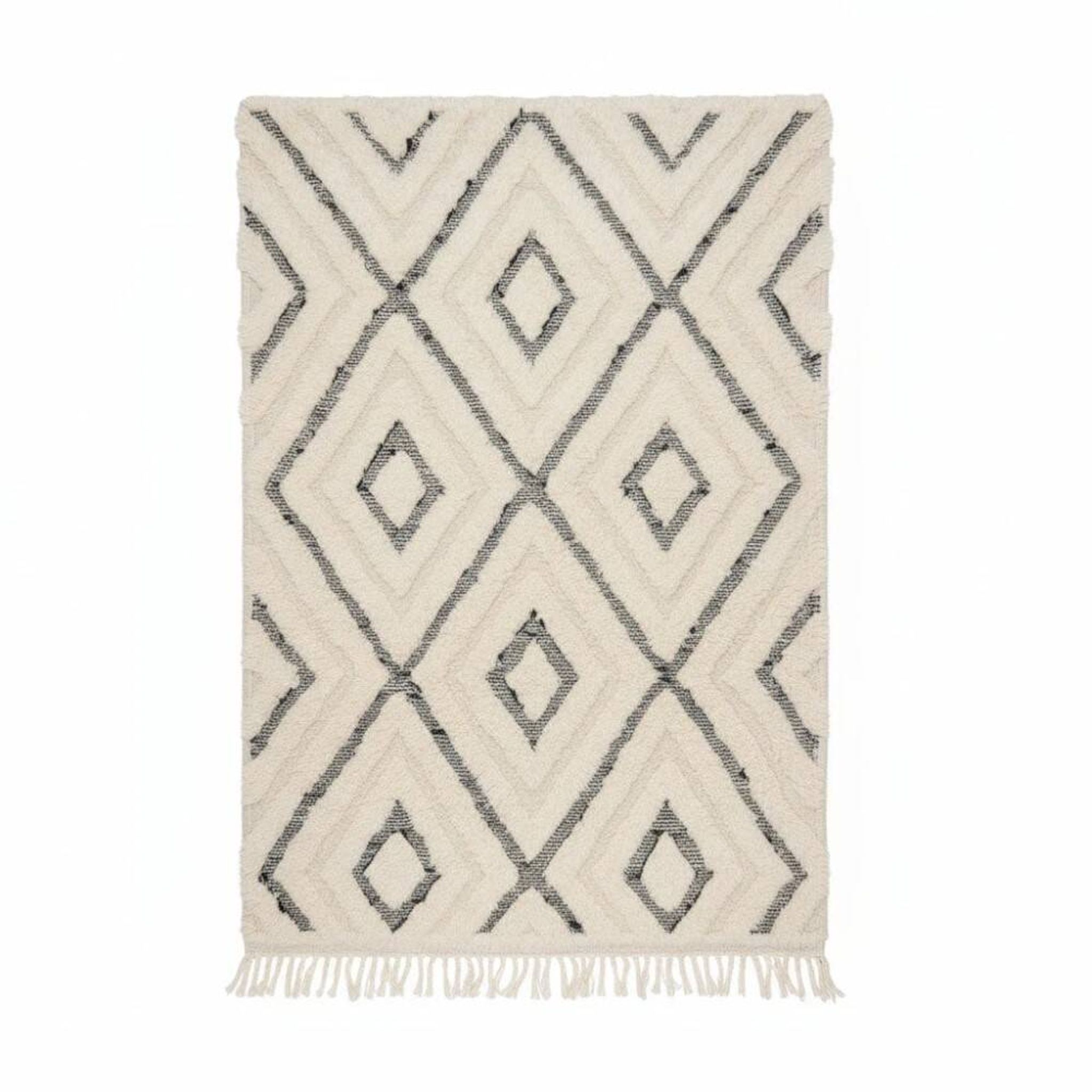 Tapis berbère losanges creux en laine