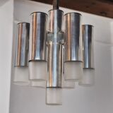 Geometric chandelier, 7 burners, Italy, 1970
