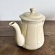 Antique ivory earthenware teapot – Art Deco style – 1930s/50s