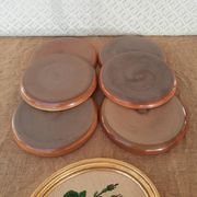 Set of 6 dessert plates in Montgolfier France vintage manufacture