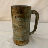 Vase with handle glazed sandstone blue and brown