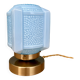 Lampe à poser globe vintage art déco en opaline bleue