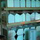 Industrial craft furniture bin storage locker stackable 1950