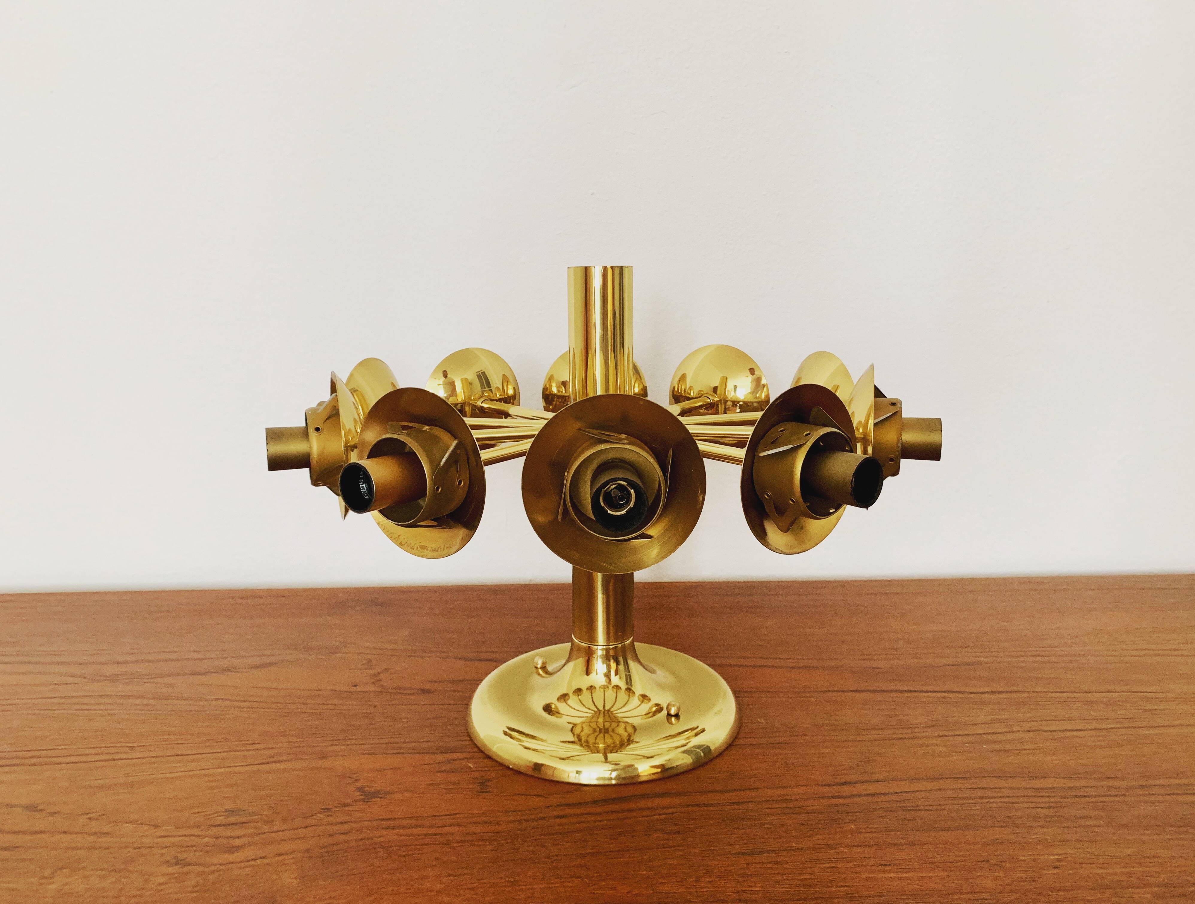 Lampe de plafond Sputnik en laiton par Kaiser Leuchten