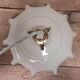 Suspension antique lampshade in pink opaline