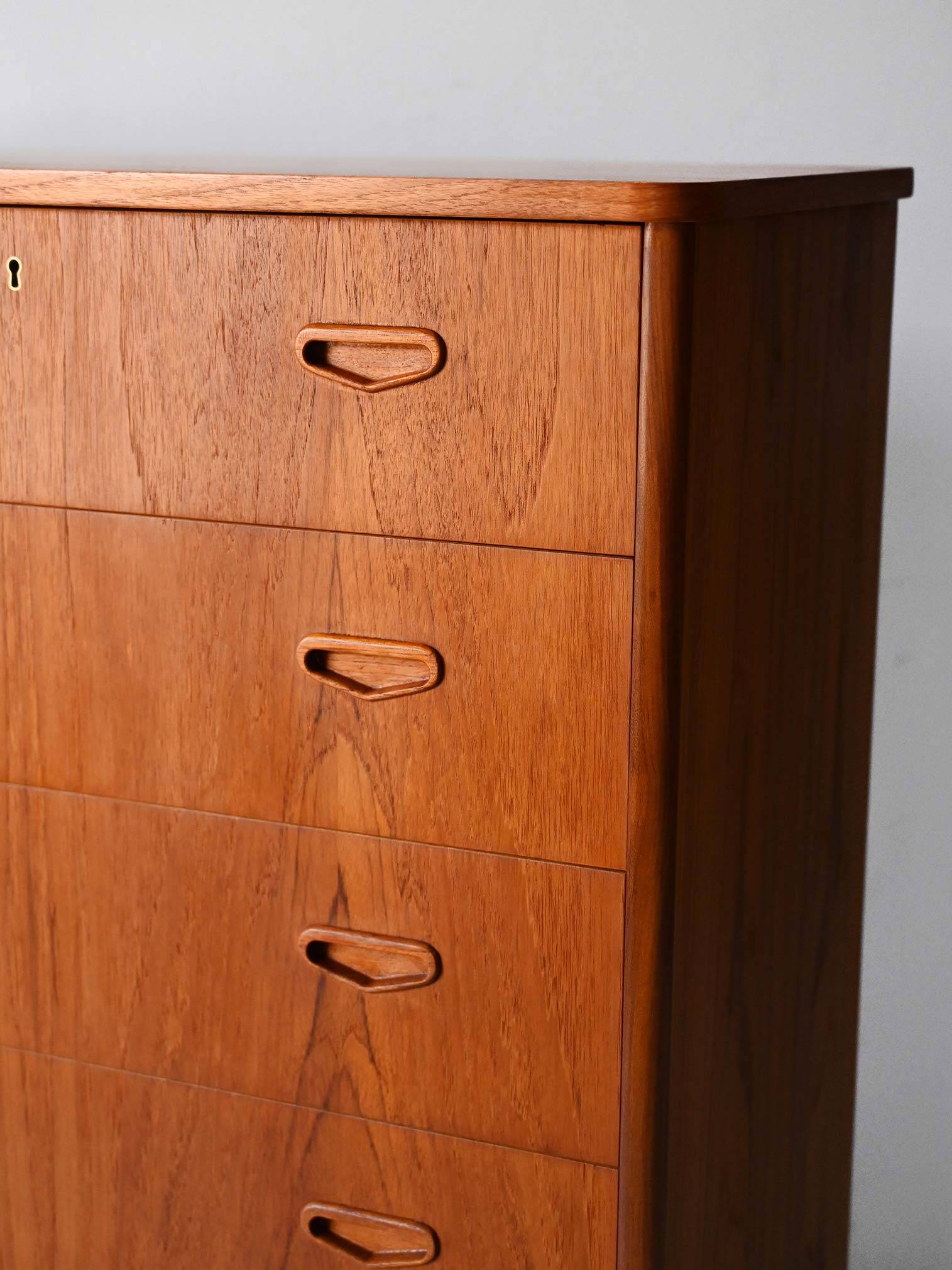 1950s Scandinavian Teak Chest of Six Drawers