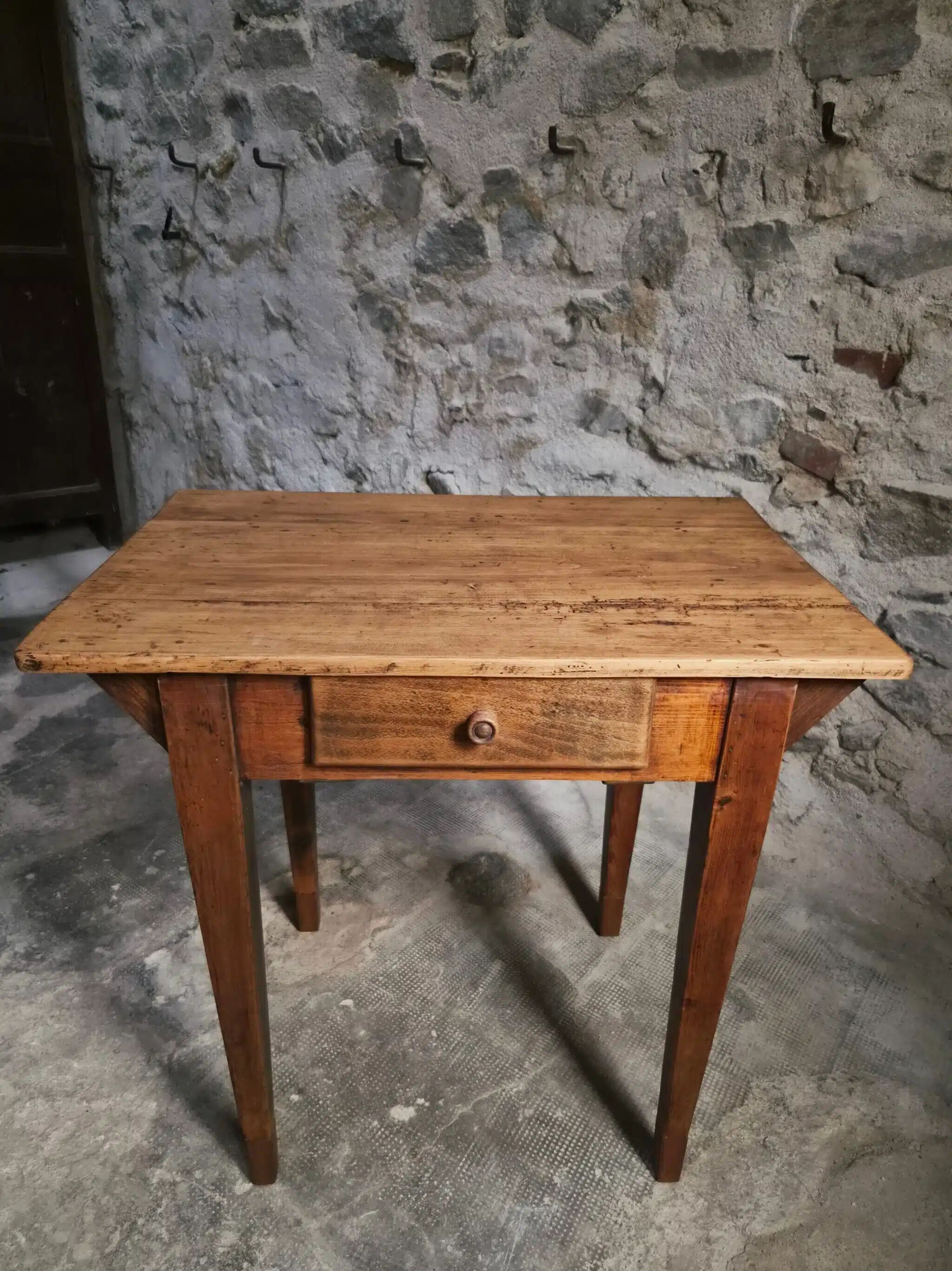 Compact French work table with bistro chair | Table circa 1900 | Chair circa 1950