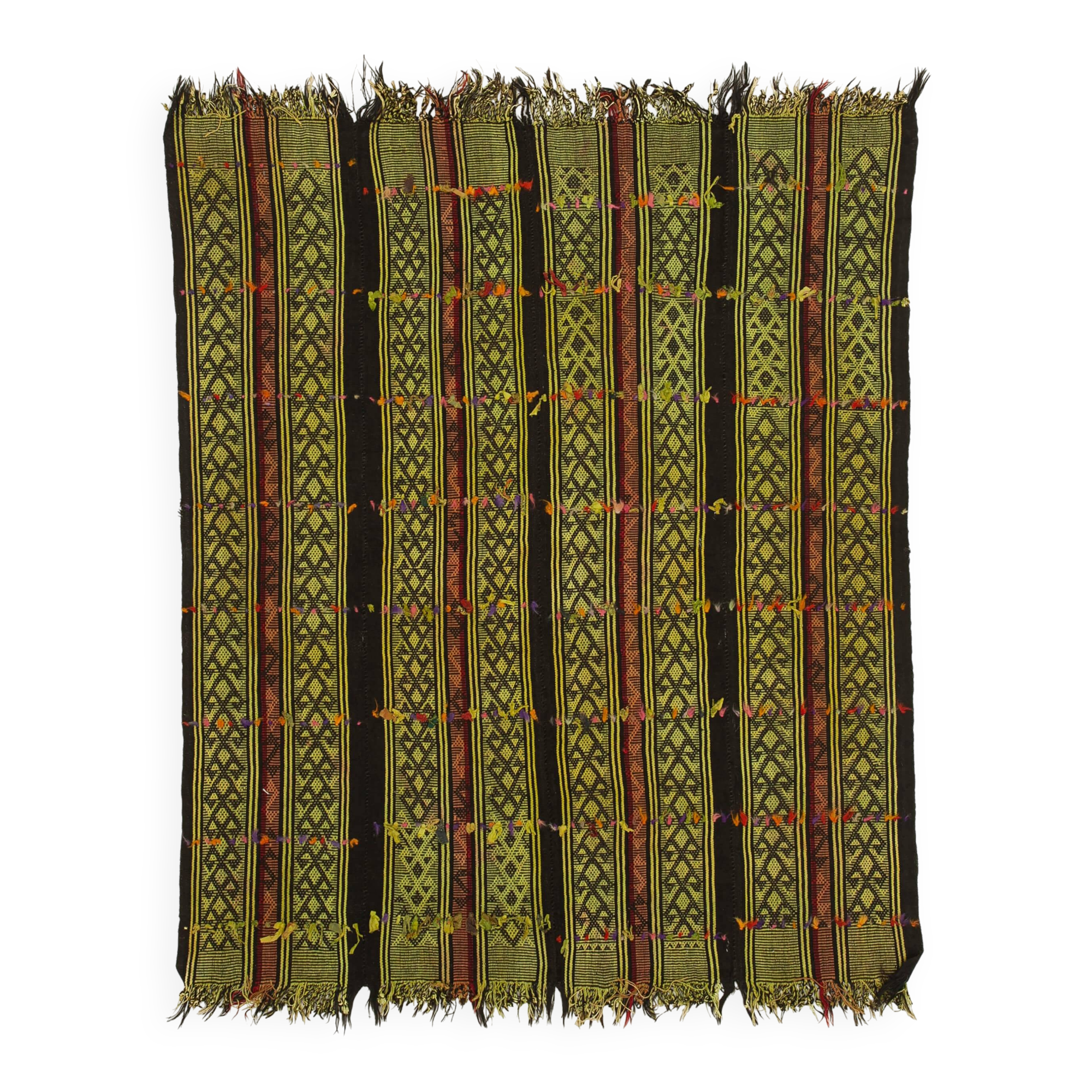 Turkish Handmade Vintage Anatolian Kilim 190 cm x 220 cm