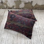 Pair of vintage XXL Kilim cushions
