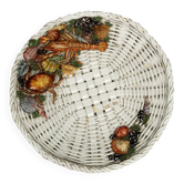 Vintage 1990s ceramic fruit basket by Man. Castellan, Italy.